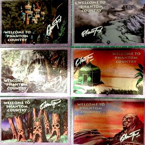 Set of signed 'Phantom Country' chase cards' from Dynamic Marketing Phantom Trading Card Series 1