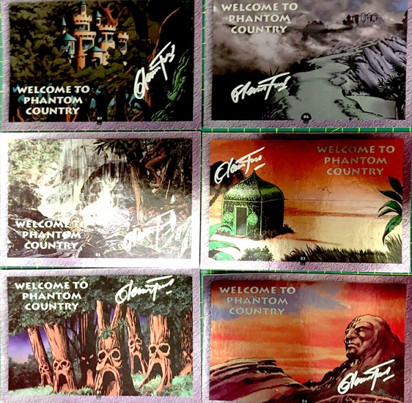 Set of signed 'Phantom Country' chase cards' from Dynamic Marketing Phantom Trading Card Series 1